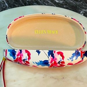 Ellen Tracy Sunglasses Case Floral Clamshell Hard Case Designer